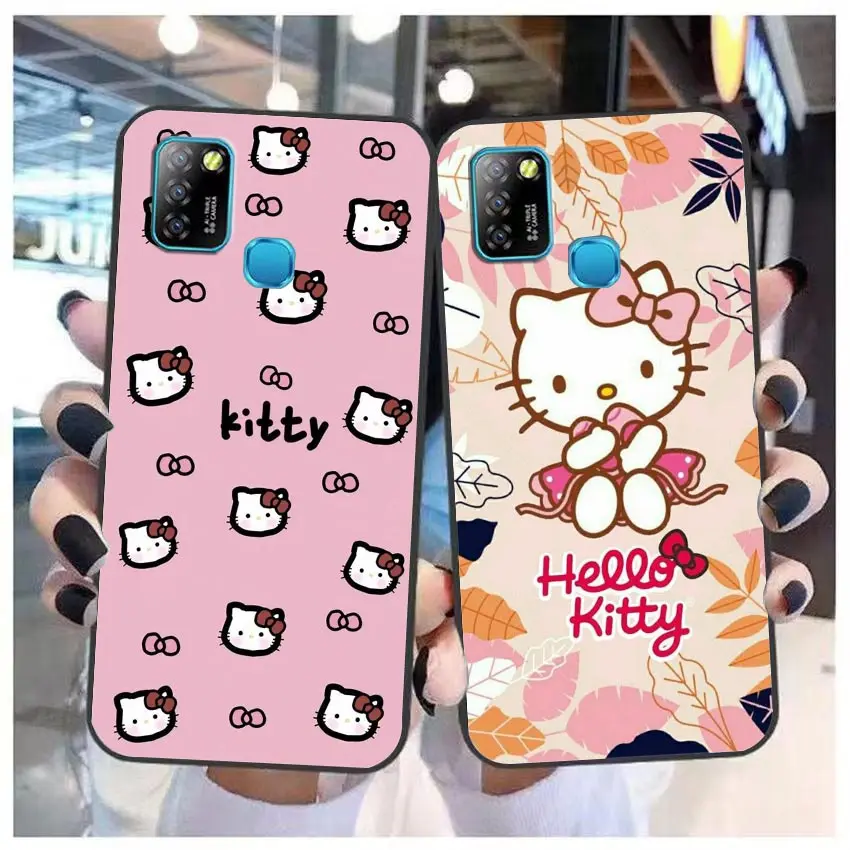 Cute Cat Hello K-k-Kitty Funda Case For Infinix CAMON 19 16 ZERO X NEO 20 8 POVA 4 2 NEO2 NOTE 12 G96 11 10 8 8I S5 Case Shell