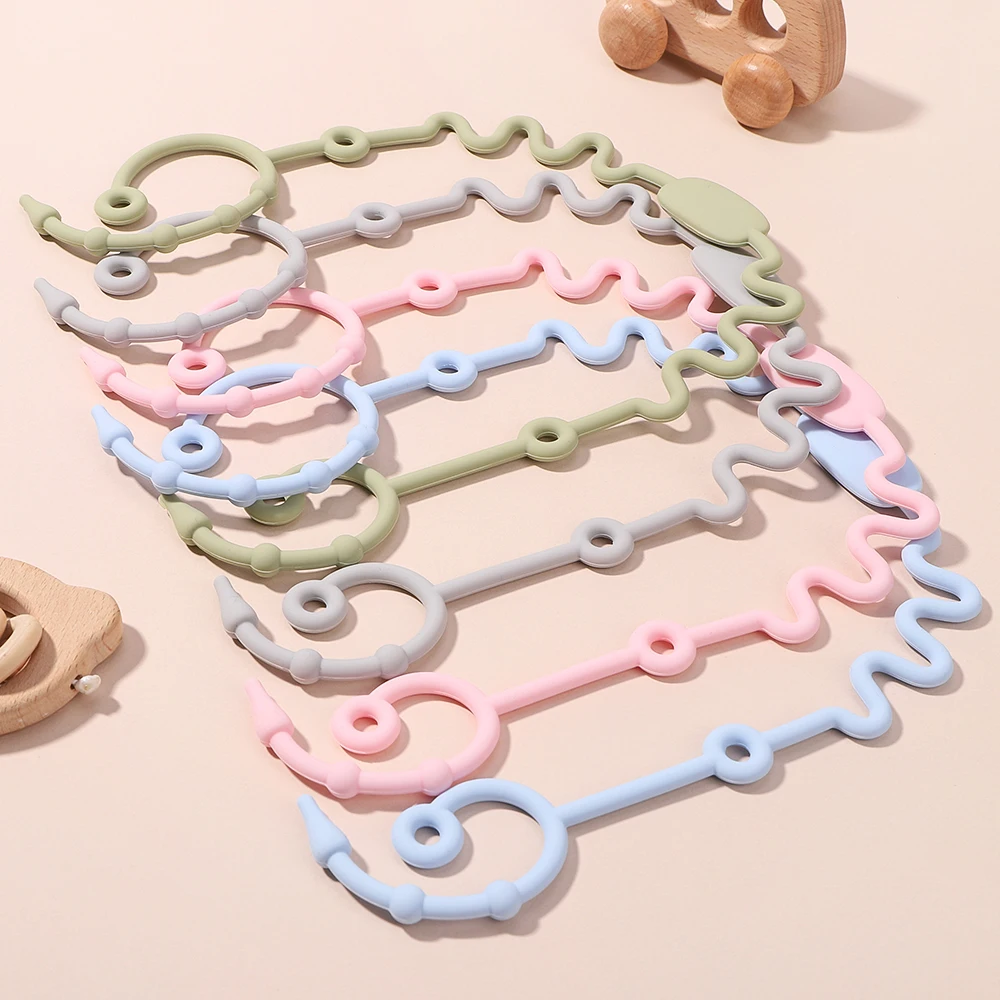 New Baby Silicone Anti Drop Chain Food Grade Children\'s Pacifier Anti Drop Chain Toy Strap Hanging Rope Silicone Pacifier Chain