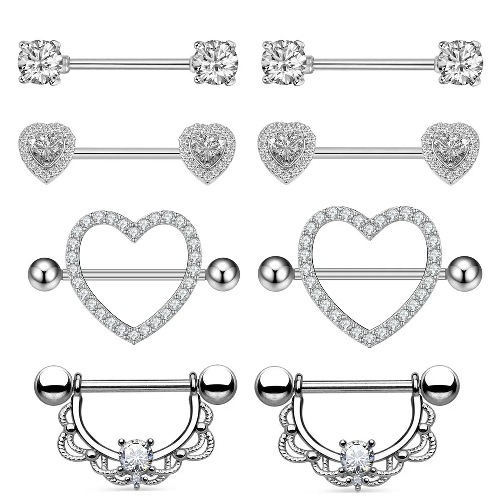 14G Edelstahl Nippelpiercing Set Nippelringe Barbell Pack Rote Kirsche Kuchen Nippel Schmuck Bulk Kristall Nippelpiercings – Detail 20