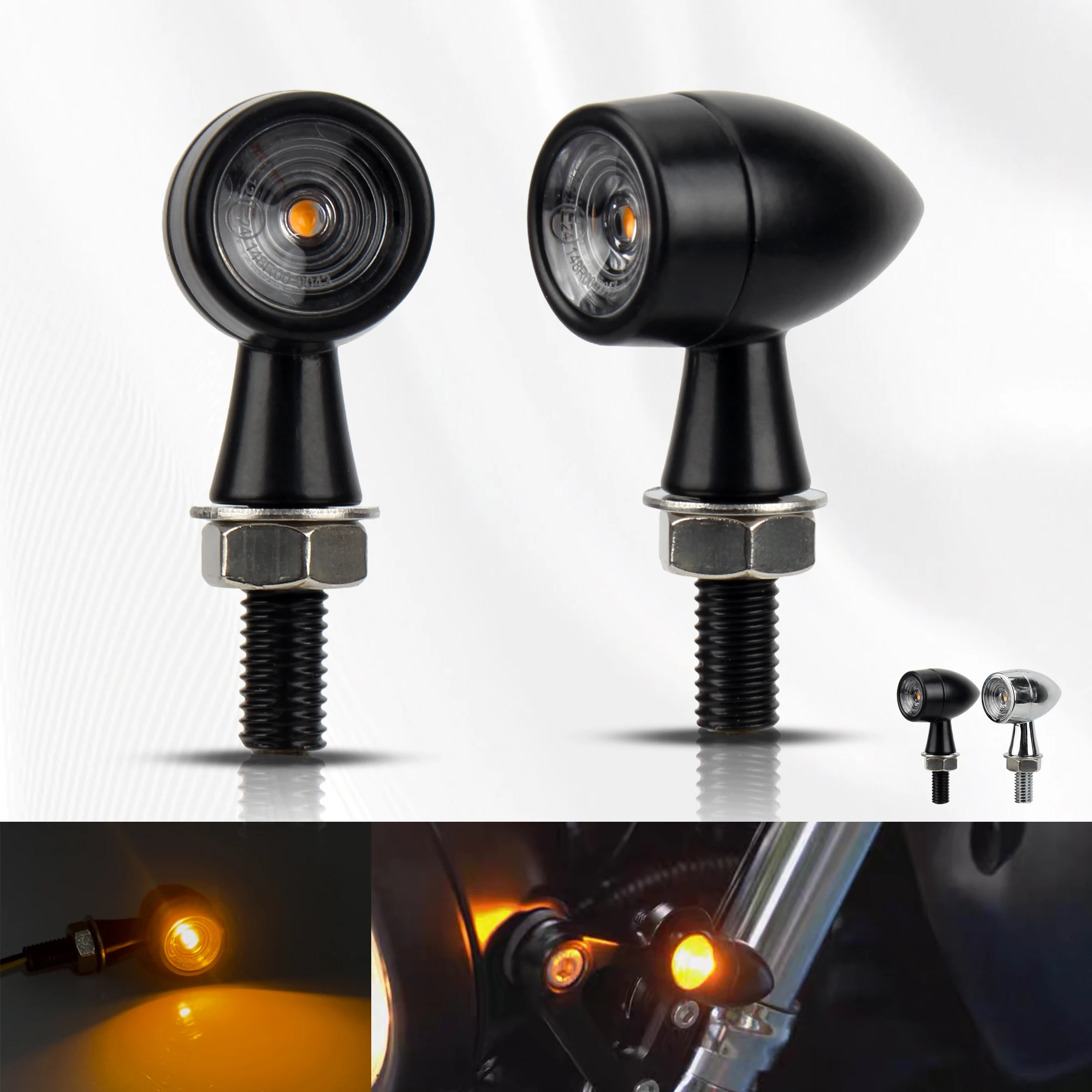 

Motorcycle Bullet LED Turn Signal Light Low Power Mini Moto Flashing Clignotant For Honda Yamaha BWM Suzuki Kawasaki Accessories