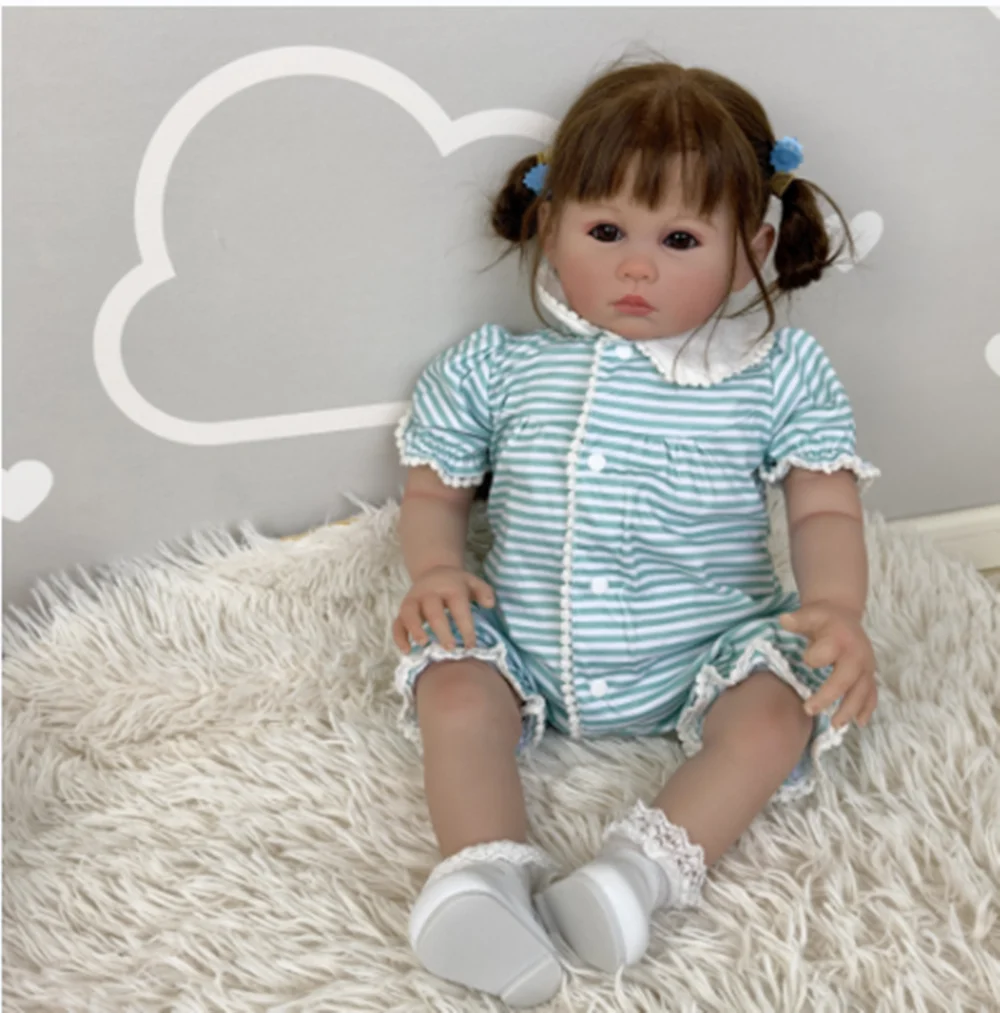 

60 cm Finished Reborn Doll Silicone Vinyl Newborn Toy For Kid Birthday Gift Boneca Renascida Brinquedo Bebe Para Crianças Menina