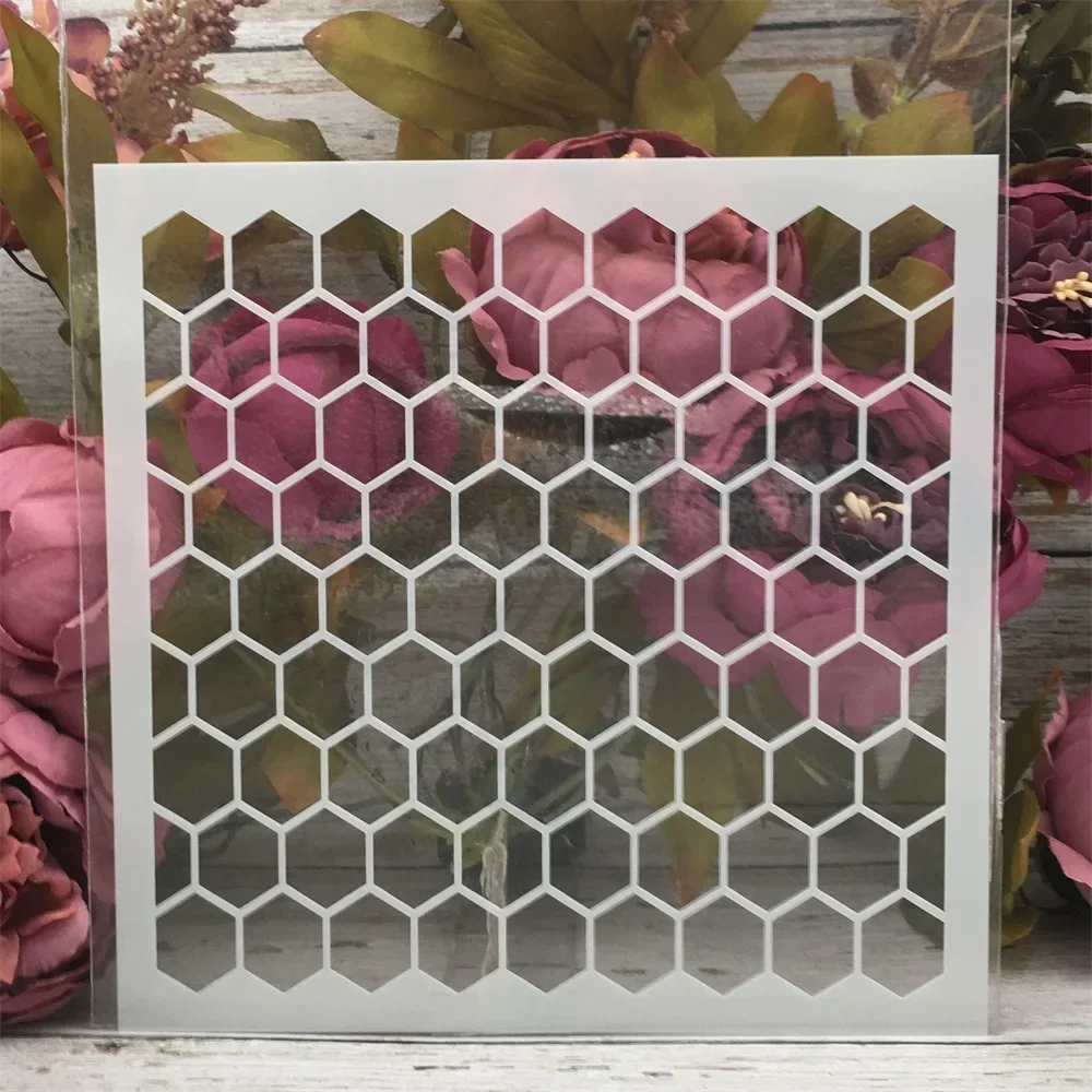 20*20cm Hive Hex Texture DIY Layering Stencils Painting Scrapbook Coloring Embossing Album Decorative Template