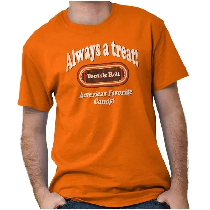 Distressed Vintage Tootsie Roll Candy Logo Womens or Mens Crewneck T Shirt Tee