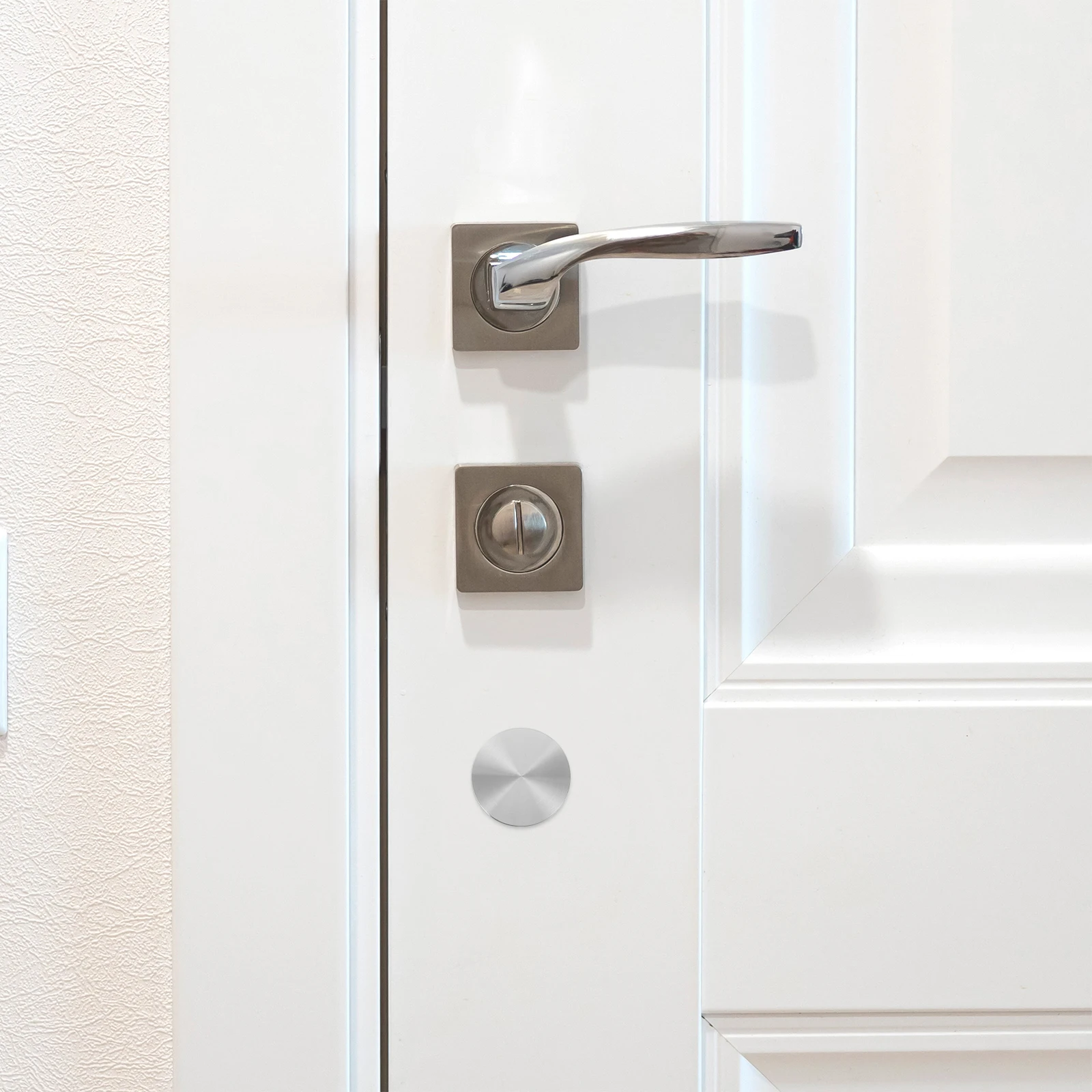 

Stainless Steel Lock Hole Cover Plate Door Knob Filler Decorative Security Privacy Durable Metal Easy Installation Hardware