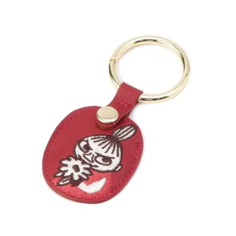 

Moomin Exquisite Embroidered Cartoon Keychain Oval IC Access Card Protective Sleeve Delicate Bag Decorative Gift