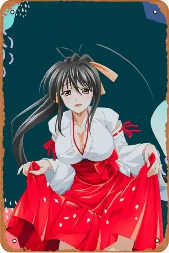 1e,High School DxD Posters Toujou Koneko Anime Vintage Metal Tin Sign Wall Decor