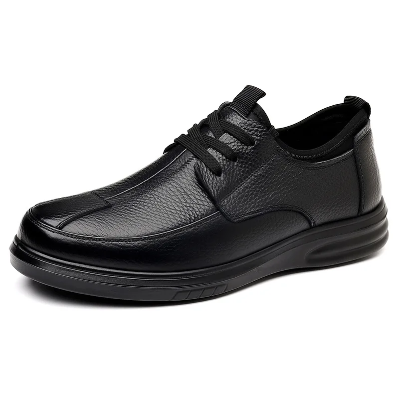 

Мужские лоферы из однотонной кожи с кружевом, дизайнерские, весна-лето, модные повседневные туфли, мягкая подошва, новые деловые кожаные туфли для мужчин