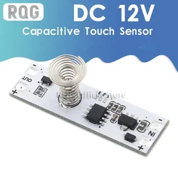 DC 12V Capacitive Touch Sensor Switch Coil Spring Switch LED Dimmer Control Switch 9-24V 30W 3A for Smart Home LED Light Strip