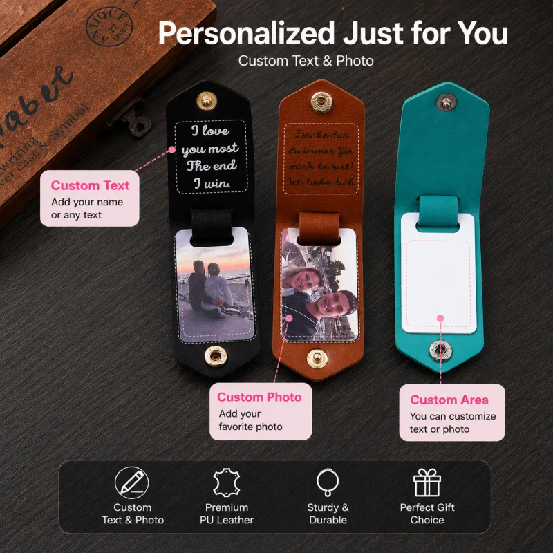 

Customized Photo Leather Keychain Printed Pictures Delicate Keychain Suitable for Gifts for Family Friends and Lovers