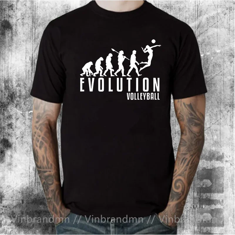 Vinbrandmn Volleyball Evolution T shirt men Funny Evolution of Volleyballers T-shirt Volleyball Player Sportswear Team tee shirt