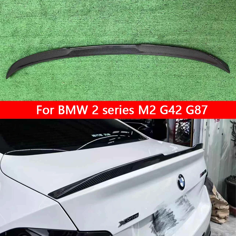 

For BMW 2 Series G42 M2 G87 M240 Carbon Fiber Tail fins Rear Trunk Spoiler Guide Wing Rear Wing Car Trunk Diverter VS Style