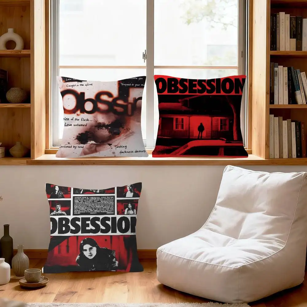 Obsession Movie 2026 Horror Gothic  Decorative Pillowcase Square Pillowcase Home Office Decorative Cushion Cover
