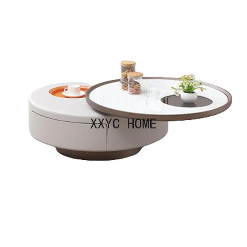 

Book Organizer Coffee Tables Storage Minimalist Glam Oval Coffee Tables Rotate Modern Tavolino Da Salotto Living Room Furniture