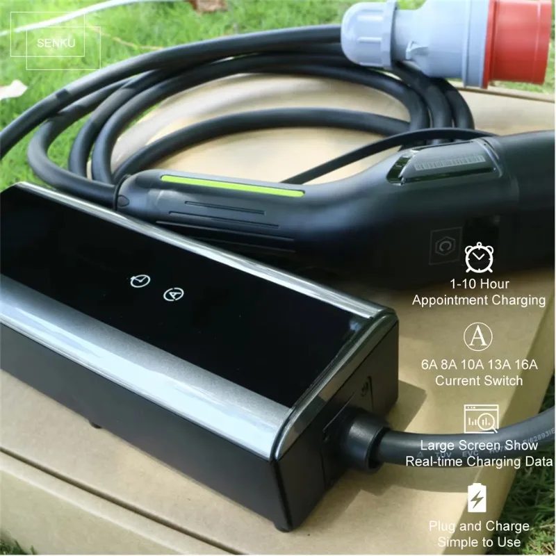

11KW 16A Portable EV Charging Box, Type2 EV Charger with 4M Cable CEE Plug for Electric Vehicles