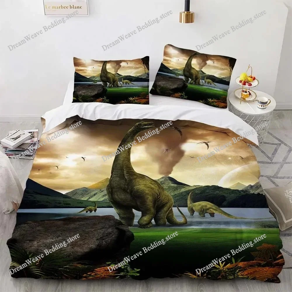 

3D Dinosaur Bedding Sets Jurassic World Polyester Duvet Cover Sets Unique Dinosaur Bedding for Boys Adults Full King Twin Size