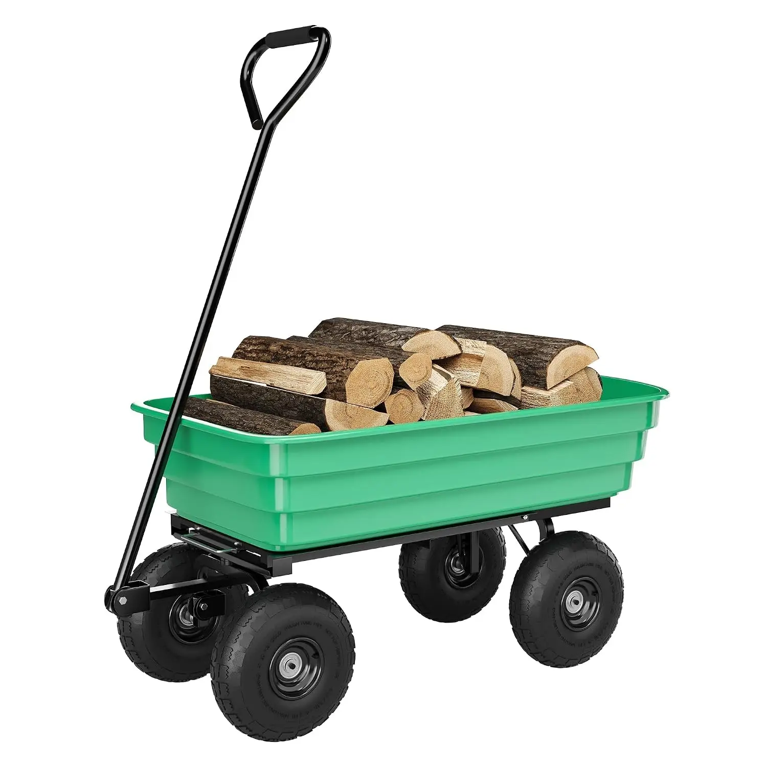 Heavy-Duty Garden Cart 4 Cu Ft 1200Lb Quick-Release Dump Pneumatic Tire Yard Landscaping, Customized