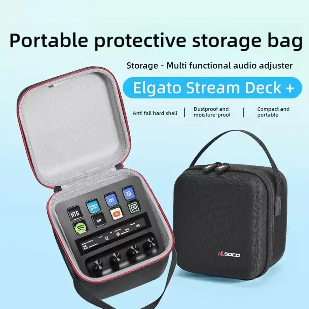 Waterproof Storage Bag For Elgato Stream Deck + Dustproof Live Director Switcher Portable Handbag Oxford Cloth