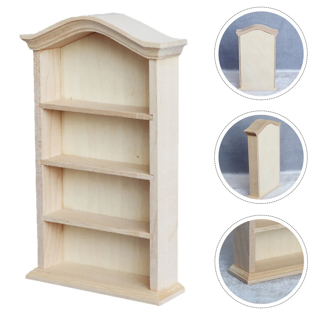 Scaffale per libreria per casa delle bambole Modello Mini Simulazione Accessorio per scena in miniatura Giocattolo legnoso Accessori per la casa Decorazione