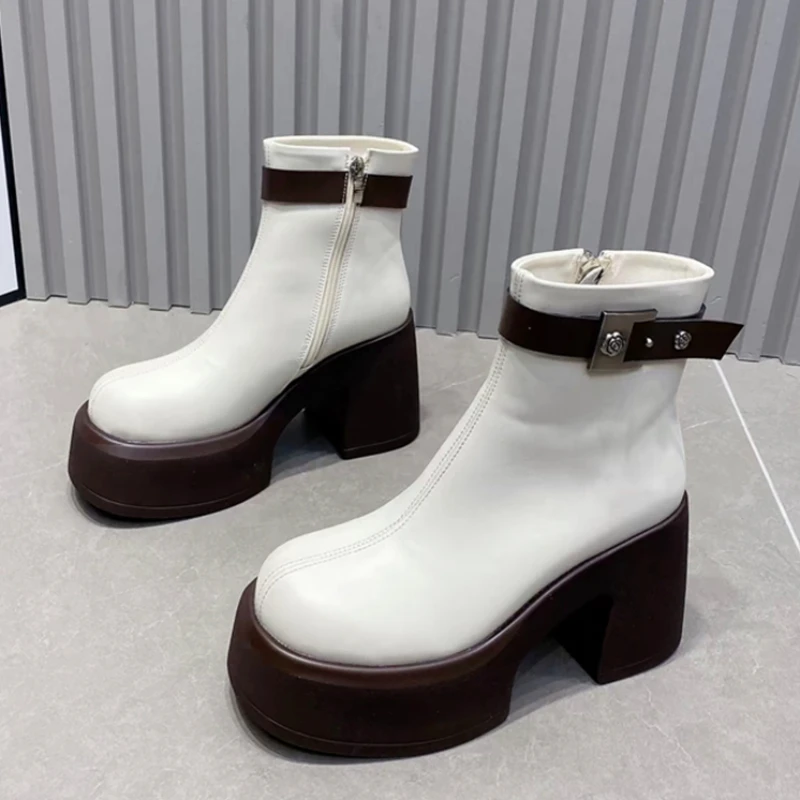 

Ankle Boots for Women's Sexy High Heels Fashion Shoes Designer Chunky Winter Boots 2025 New Pumps Dress Goth Chelsea Botas Mujer