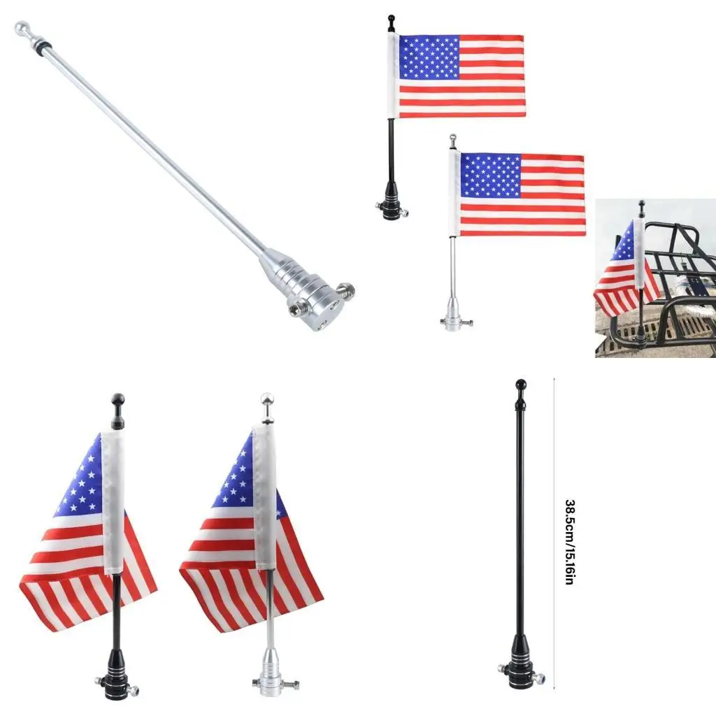 

31BC Motorcycle Flagpole Flag Poles Mount Bracket Rear Luggage Rack Flagpole Stand