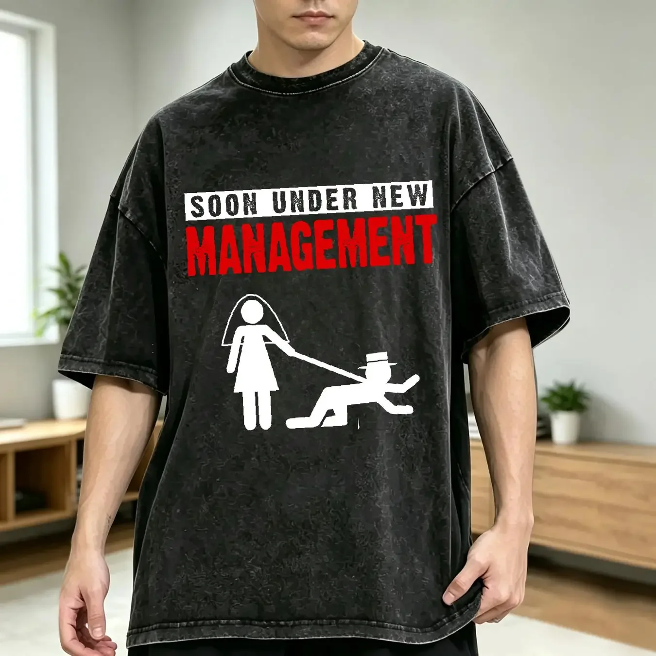 washed T Shirt NEW LIMITED Soon Under Management Bachelor Party long or short sleeves vintage Washed Slightly Stretched Stylish