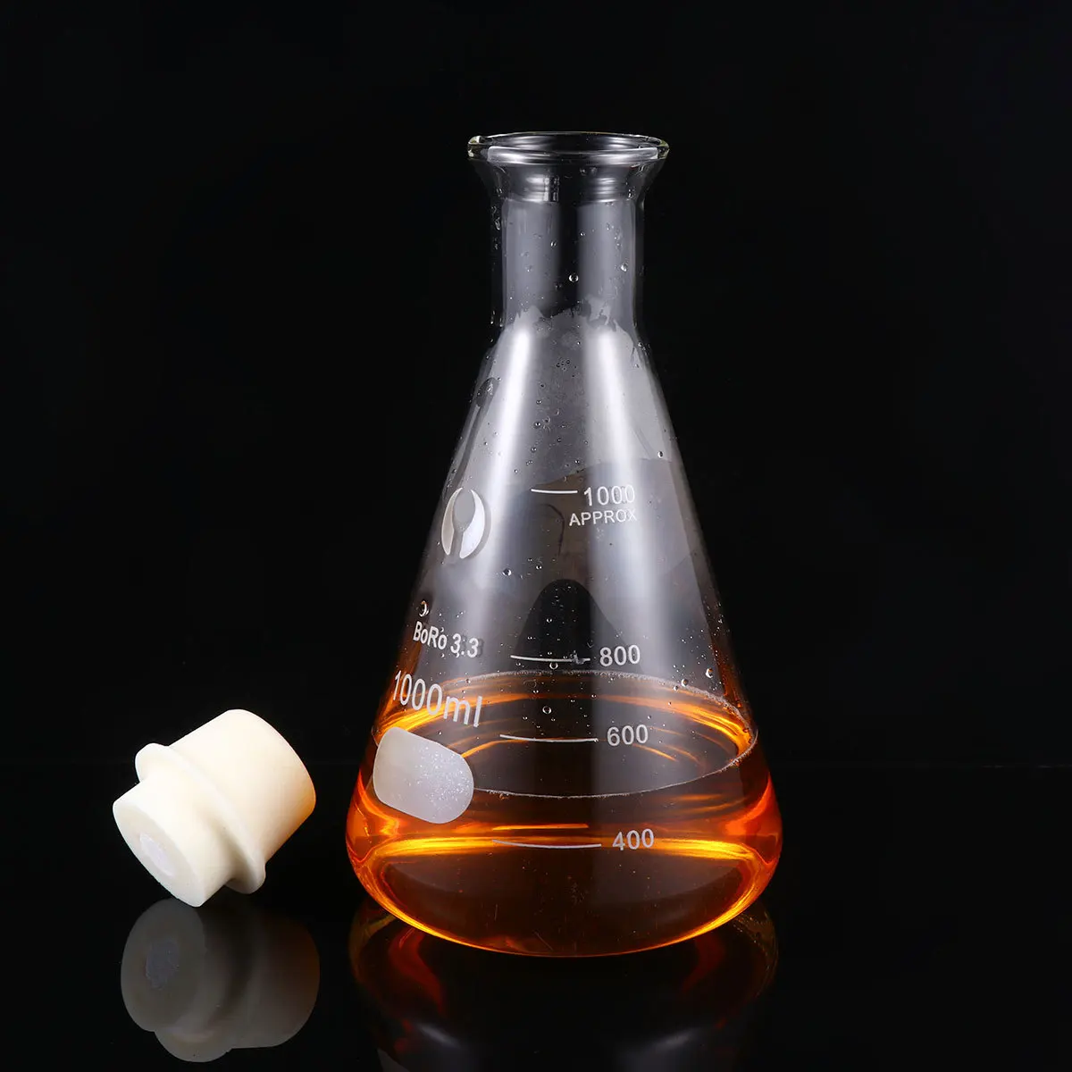 

1Pcs Glass Conical Flask 50Ml Laboratory Flask for Science Experiments Chemistry Class Wide Mouth with Cork No Burrs Smooth