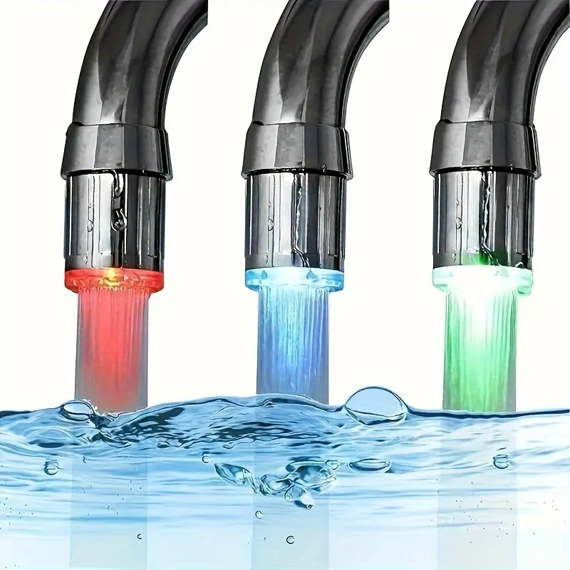 

3‑Color Temperature‑Sensing LED Faucet Aerator Plug‑and‑Play RV Bathroom Water Temperature Monitor Standard Thread