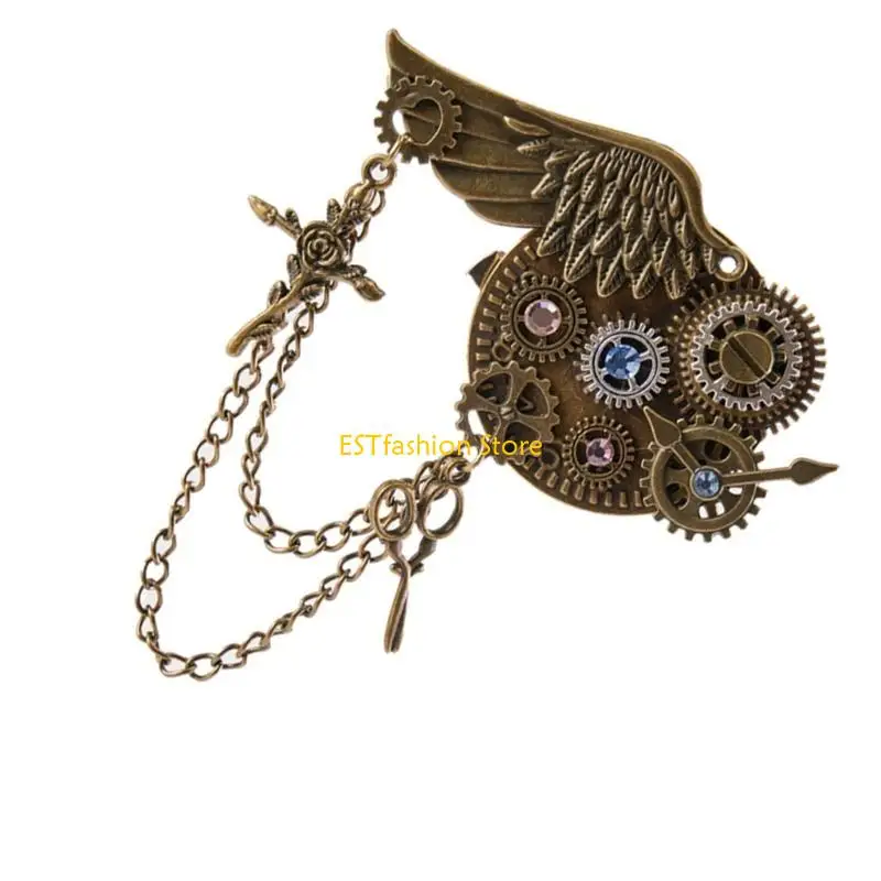 Y5GC-broche Steampunk para niña, broche elegante para fiesta, disfraz carnaval, Pin solapa, pasadores para