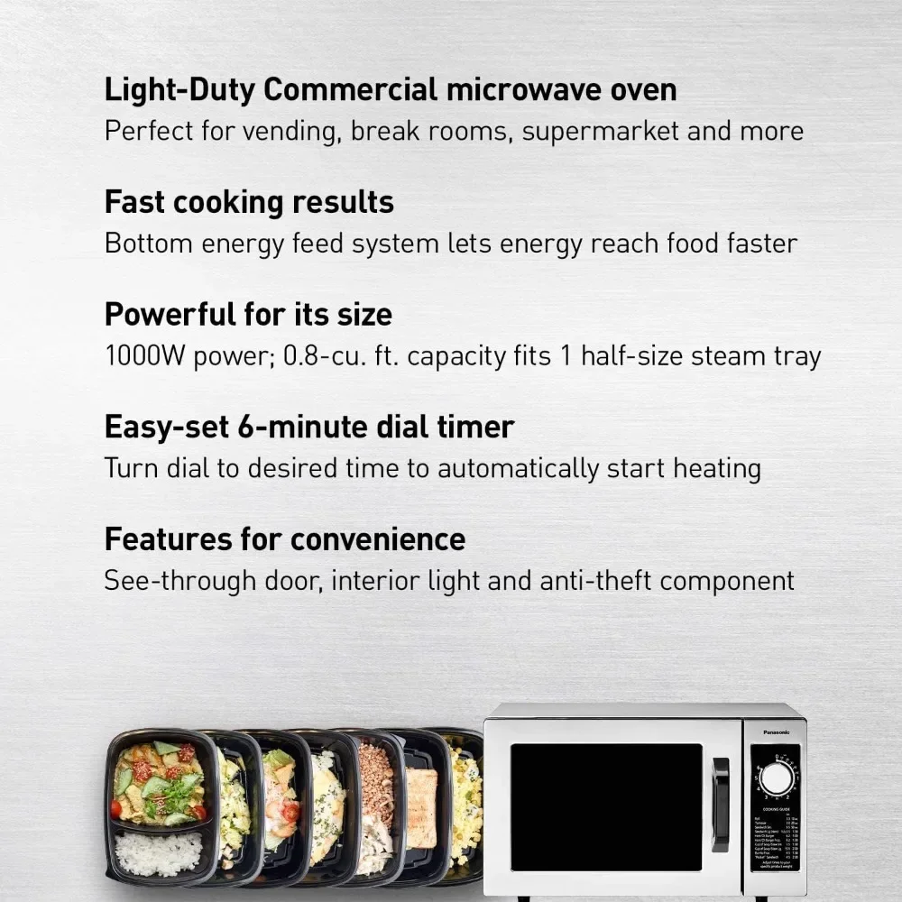 ercial Microwave Oven with 6-Minute Electronic Dial Control Timer, Bottom E