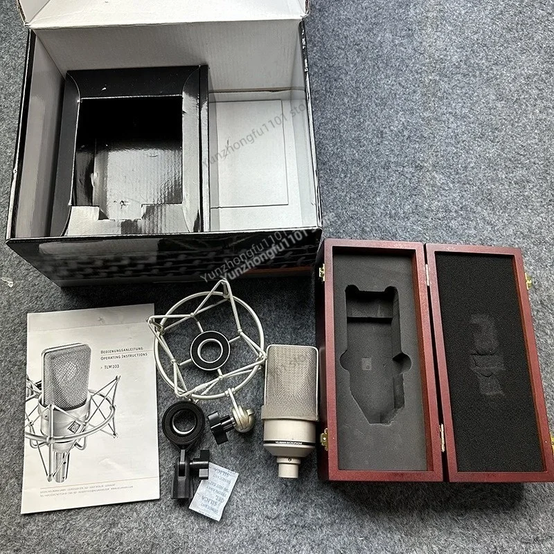 TLM103 Wired Condenser Microphone Champagne Color With Wooden Box Professional Studio Recording Vocal Mic