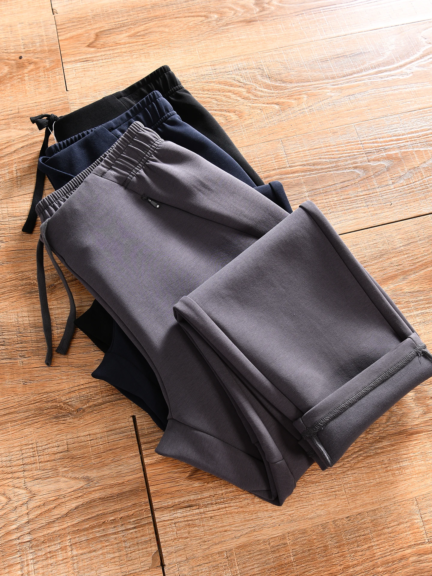 3D Tailored Air Layer Men's Outdoor Sports Casual Match All Long Pants Autumn Winter Cotton Polyester Spandex Straight Leg Tr...