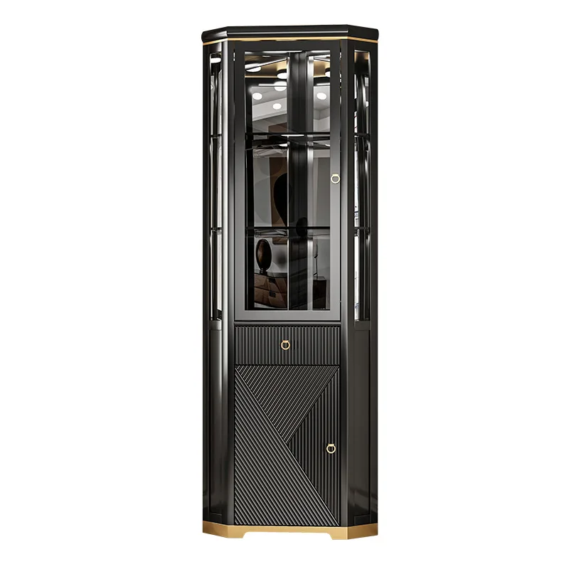

Solid wood triangular wine cabinet corner cabinet living room corner cabinet