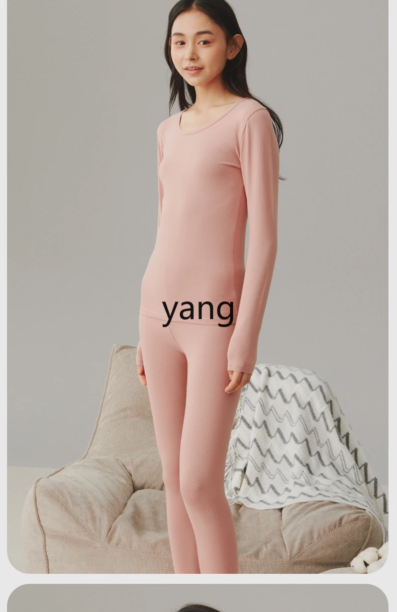 LMM100kg can be worn, fattened and enlarged women's pure cotton thin long johns set