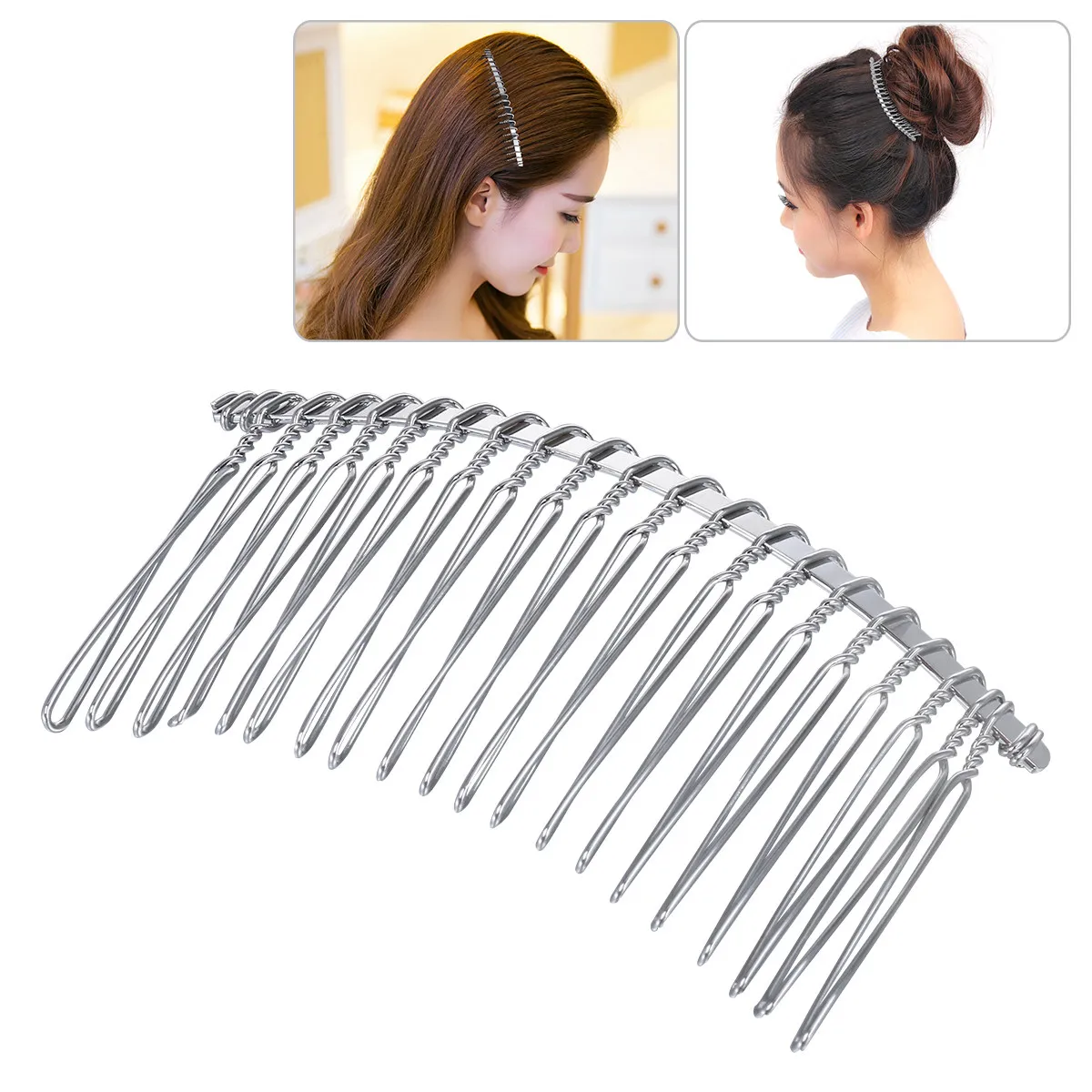 Bridal Veil Comb Silver .8cm 20 Tooth Design Wedding Headdress DIY Hair Piece Craft Millinery Accessory view 6