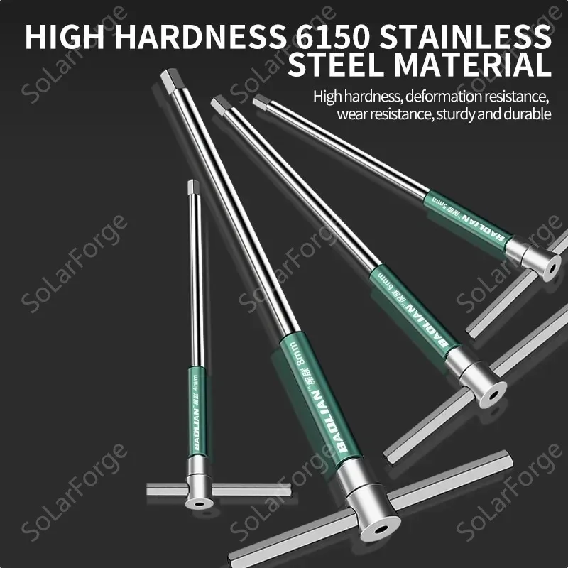 T/L 2.5/3/4/5/6/8/10mm Torx Screwdriver T Type Allen Hex Wrench Chrome Spanner T-shaped Hand Tool Extended T-Socket Wrench