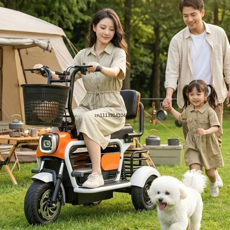 Lightweight Folding Mini 3‑Wheel Electric Tricycle Household E‑Bike Scooter for Elderly Women Parent‑Child Daily Travel Pick‑Up
