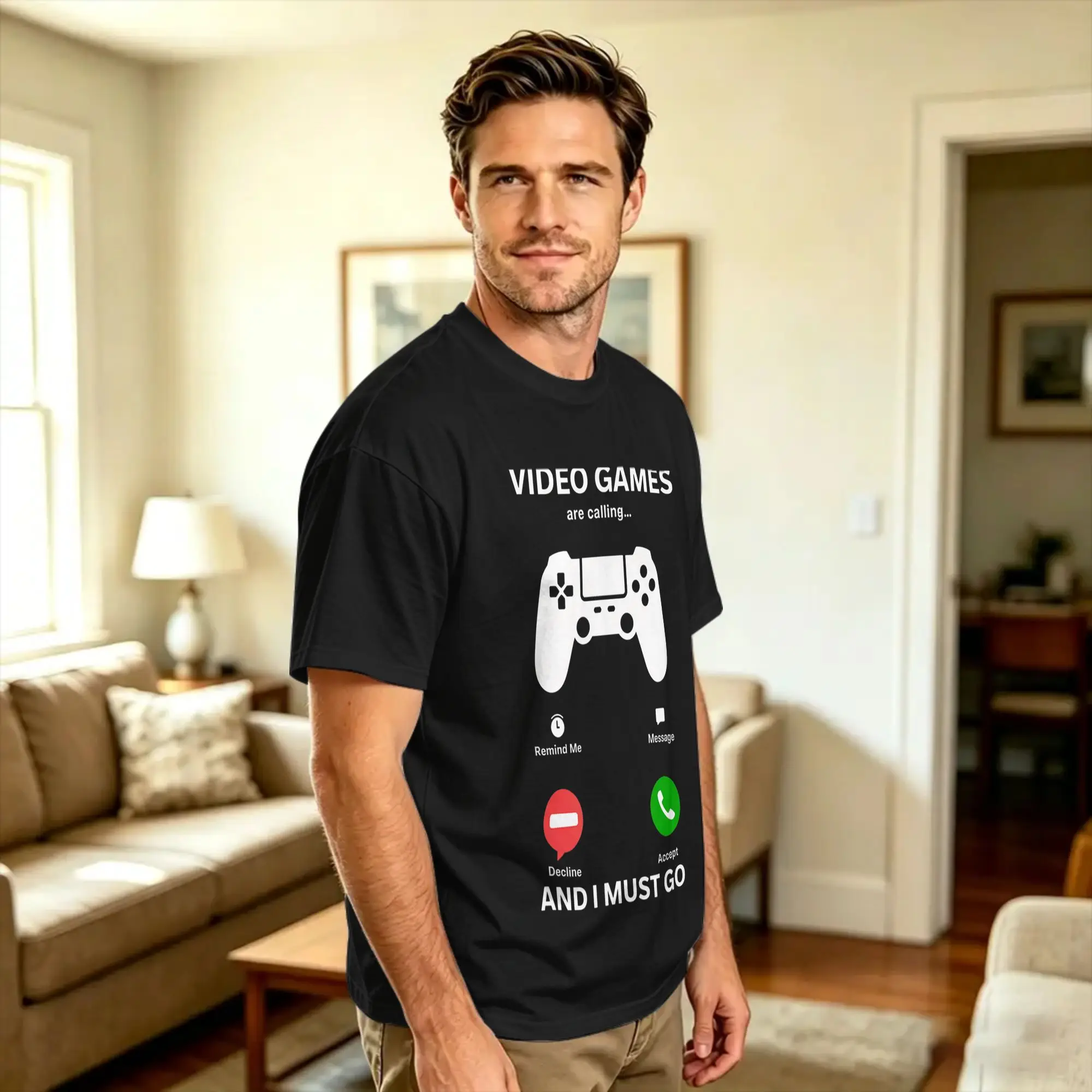 Video Games are Calling and I Must Go Funny Gamer T Shirt Summer  Vintage T-Shirts Cotton Novelty Tee Shirt For Men's Logo Tops