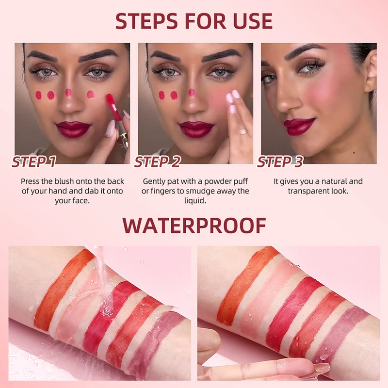 Vloeibare Blush Stick Verhelderende Hydraterende Rouge Blush Professionele Cosmetica Voor Face Blusher Blijvende Wang Blush Make-Up