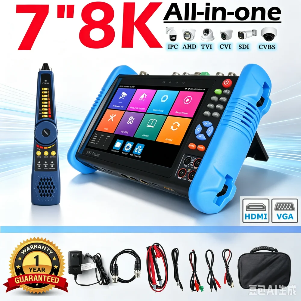 8K 32MP CCTV IP Camera Tester with POE++ 1CH SFP Interface Network Tool Cable Tester - Suitable for IPC-9800Pro