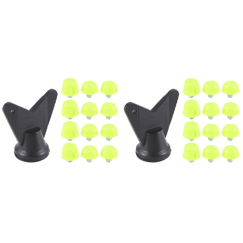 

B06C-24Pcs Football Shoe Spikes Soccer Boot Cleats M5 Threading Screw 7Mm 10Mm Anti Slip Replacement Studs Green