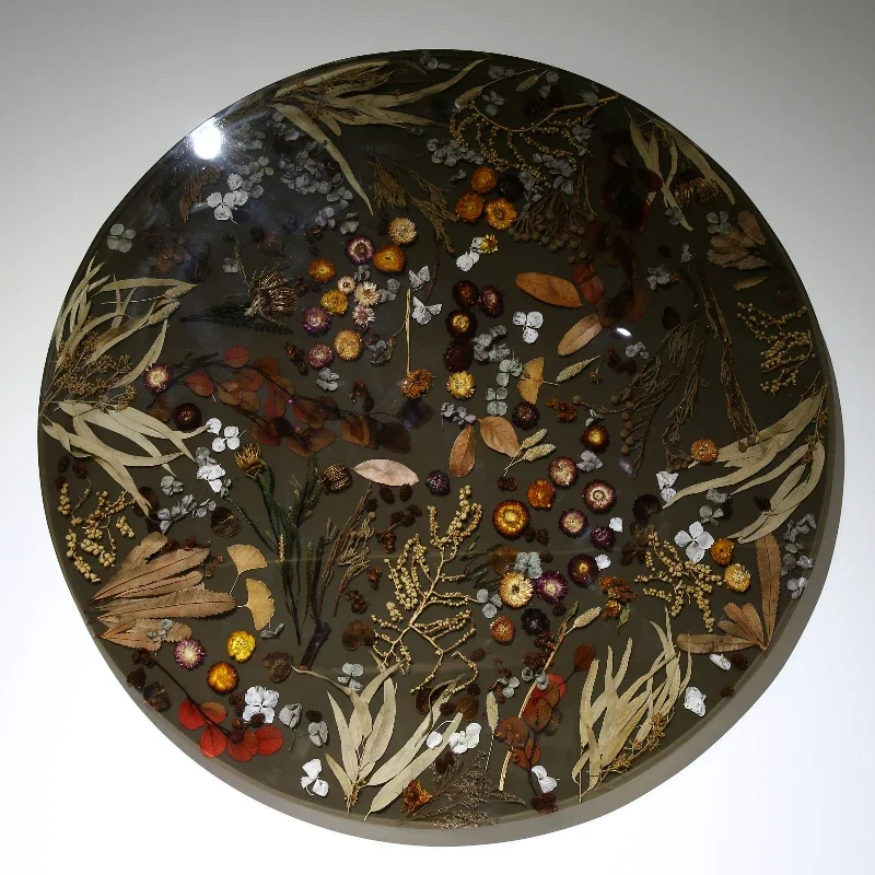 

Natural floral wall art decor, black, acrylic (non-resin)