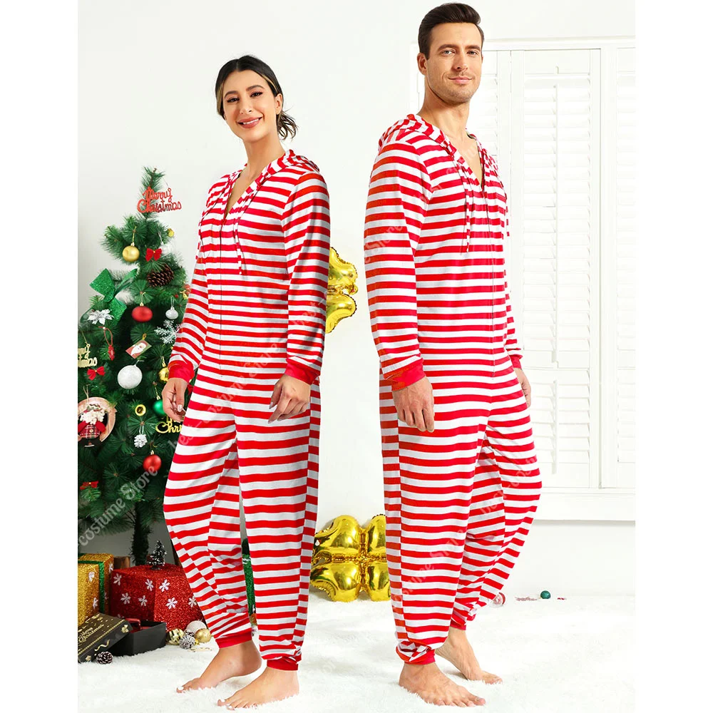 Christmas Pajamas Couples Onesies for Women Men Family Holiday PJs Adult New Year Cute Printed Sleepwear