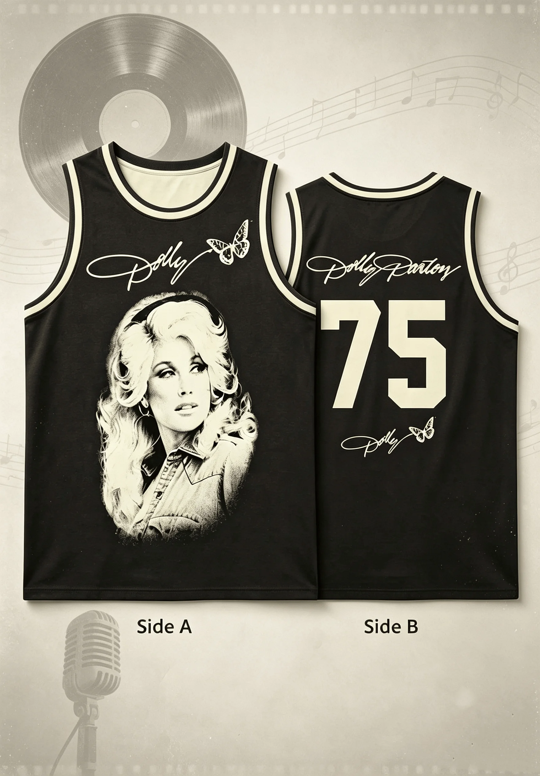 NO 75 Vest Shirt Dolly Parton Basketball Commemorative Vest T-shirt 2026Summer Men's Women's Sports Breathable Quick Drying Vest