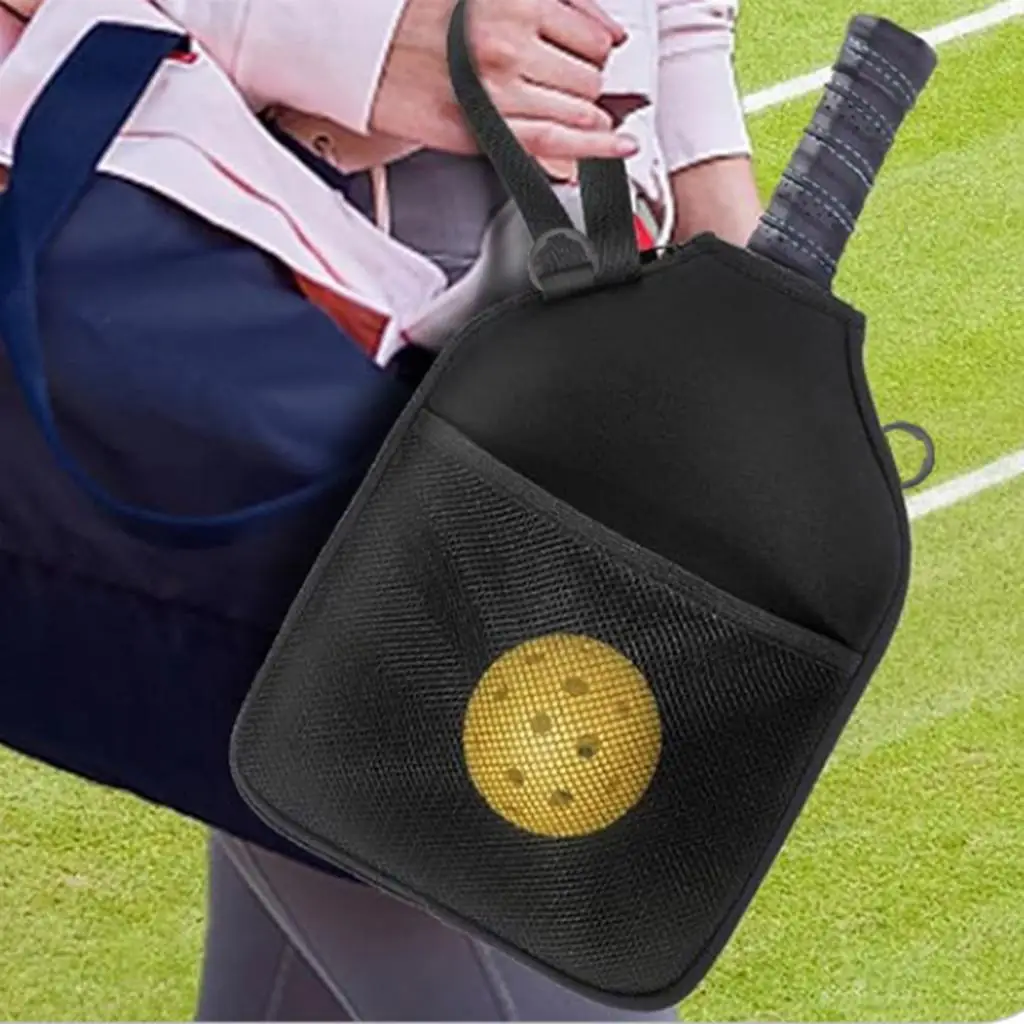 Neoprene Pickleball Racket Case Waterproof Paddle Cover Smooth Zipper Dustproof Bag for Travel Use