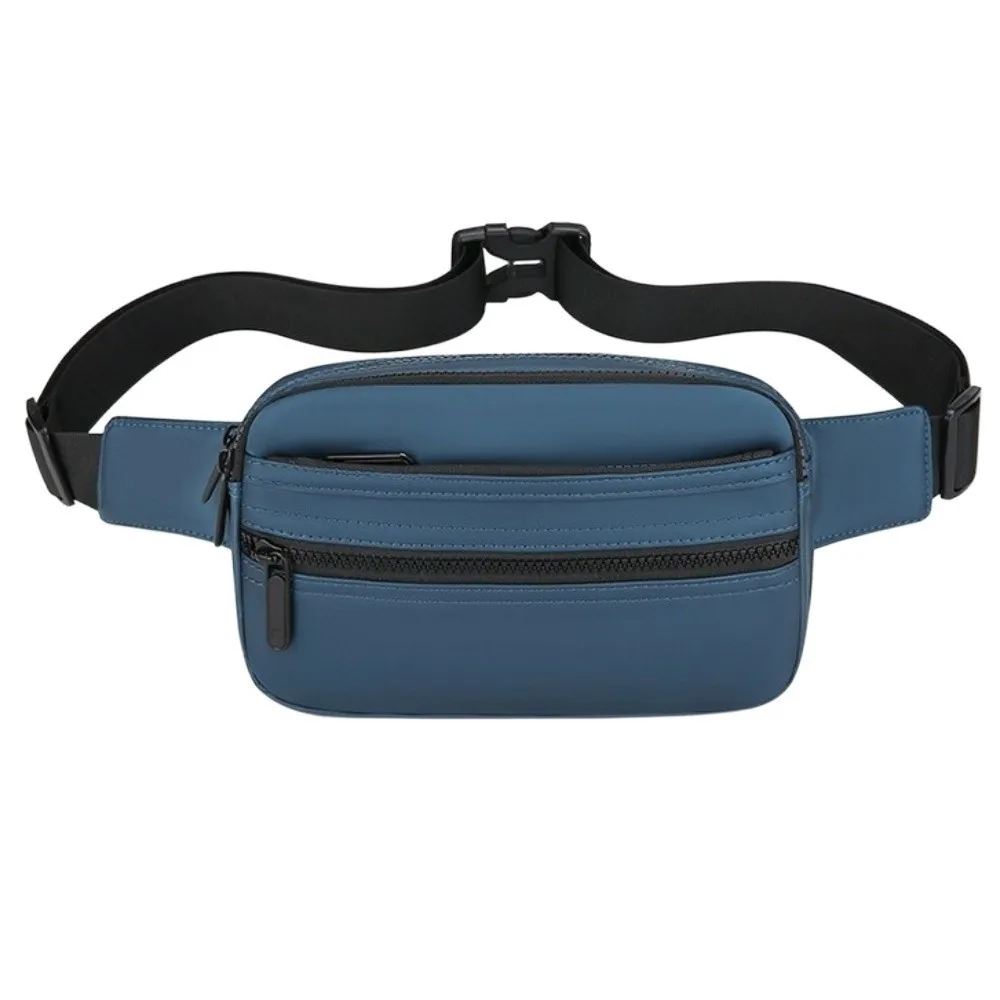

Мужская поясная сумка из искусственной кожи, легкая регулируемая нагрудная сумка через плечо, многослойная сумка для бега на одно плечо, аксессуары для телефонов