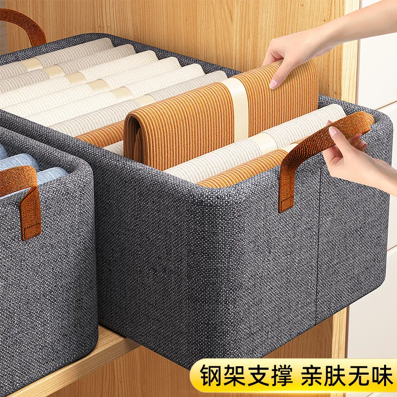 26L JH-001  Japanese style foldable steel frame clothing storage box with large capacity for household use