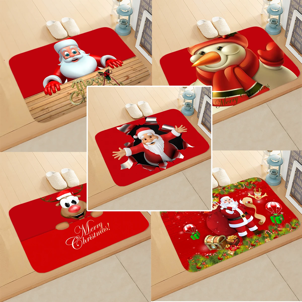 Christmas Doormat Santa Claus Carpet Merry Christmas Decorations For Home 2023 Xmas Navidad Natal Gifts Happy New Year 2024