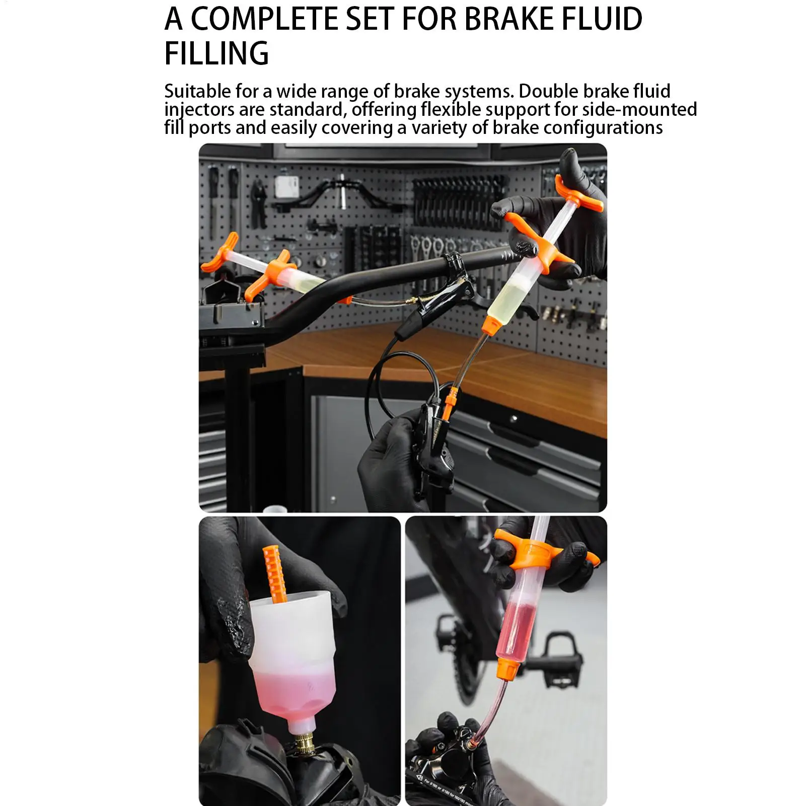 

Комплект для прокачки тормозов, комплект для смазки велосипеда, прецизионные инструменты для смазки тормозов велосипеда для горного кемпинга, скутера, гаража, мотоцикла на открытом воздухе