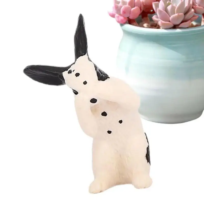 

Bunny Figurine Realistic Cute Easter Bunny Figurines Small Rabbit Statue Educational Animal Toys For Preschoolers School