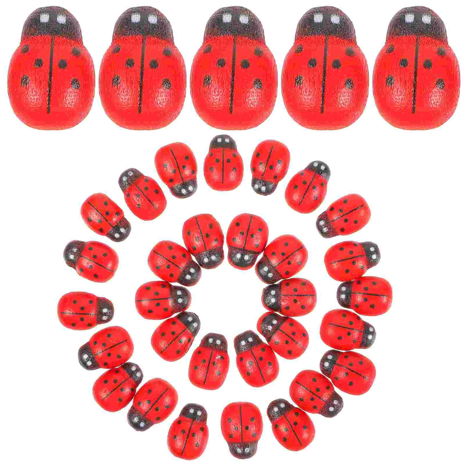 

100PCS Mini Simulation Ladybugs Toy Set Tiny Resin Figures for Kids Garden Decoration Vivid Color Play Accessories